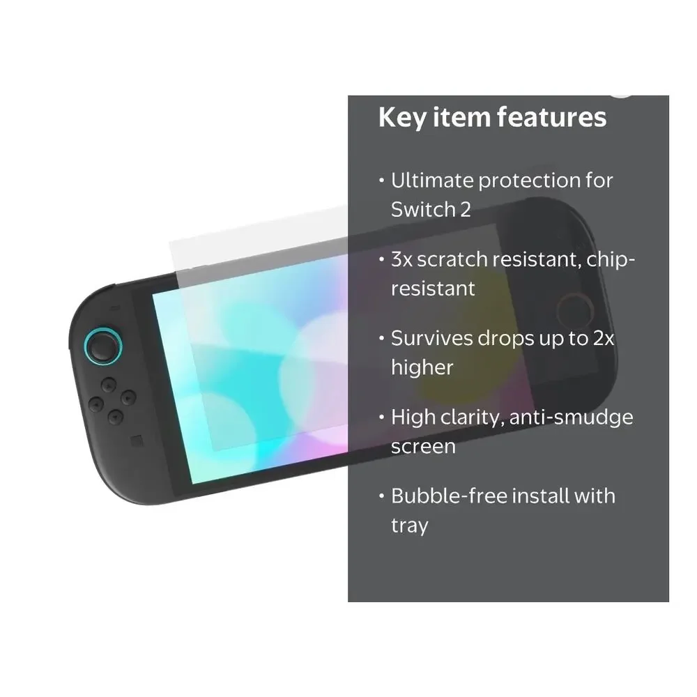 NIB onn Corning Glass Screen Protector Nintendo Switch 2 9H w/Application Tray